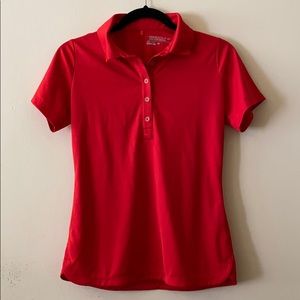 NIKE, Red Dri-fit Golf Polo